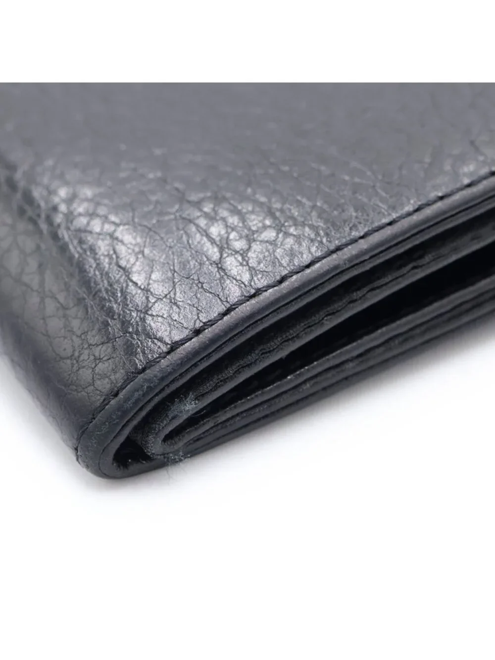 Chrome Hearts 1 Snap Cross Ball Button Leather Wallet Black